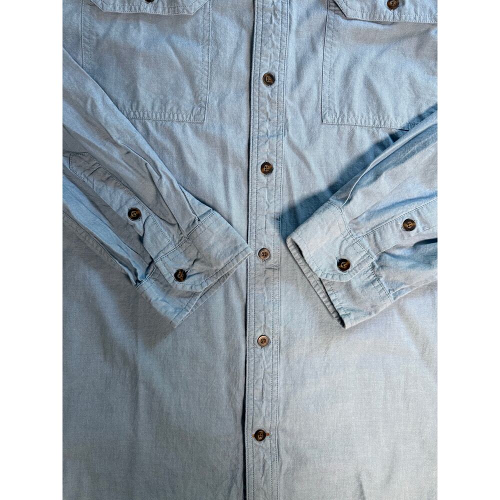 Carhartt Chambray Relaxed Fit Midweight Long Sleeve Shirt Size 2XL TALL Cotton - Picture 3 of 10